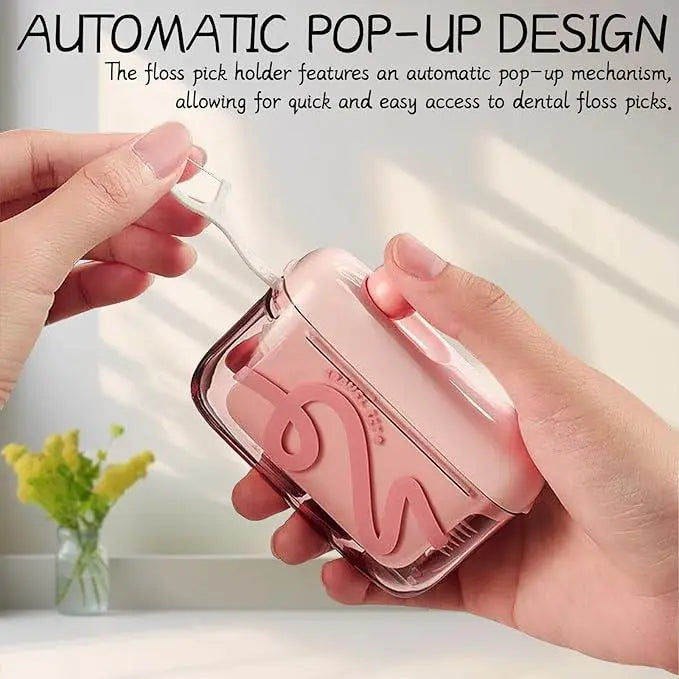 Last Day 50% OFF 🔥 Automatic Pop-Up Floss Pick Holder – Compact Refillable Travel Case