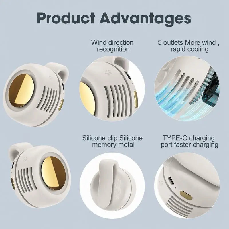 Clip-On Waist Fan – 360° Adjustable Airflow, 3 Speeds, Hands-Free Cooling (Last Day 50% OFF 🔥)