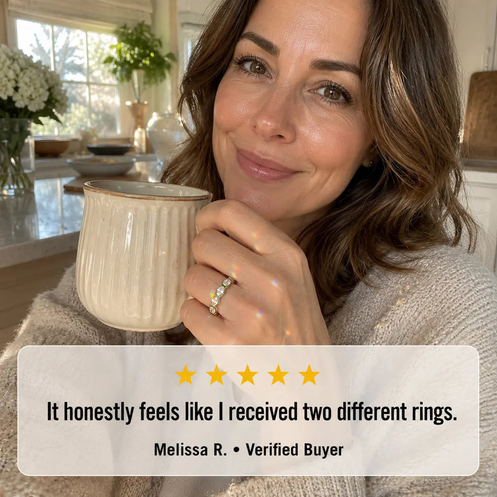 One Ring, Two Unforgettable Looks: Turn It for Vivid Green Color or Clear Moissanite Brilliance, Flatter Your Fingers & Finish Every Outfit Without Stacking | Gold or Silver | Last Day Sale-90% OFF🔥