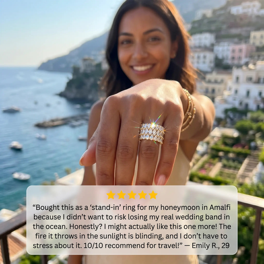 The Heiress 3-in-1 Seamless Interlocking Eternity Stack | Flawless Pear & Marquise Statement Ring Set | Waterproof Travel Decoy | Last Day 90% OFF 🔥