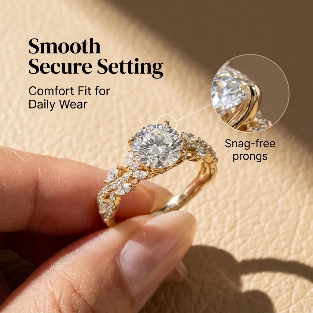 Timeless Elegance: Vintage Twisted Lab Diamond Anniversary Ring in 14K Gold--Last Day Sale-90% OFF🔥