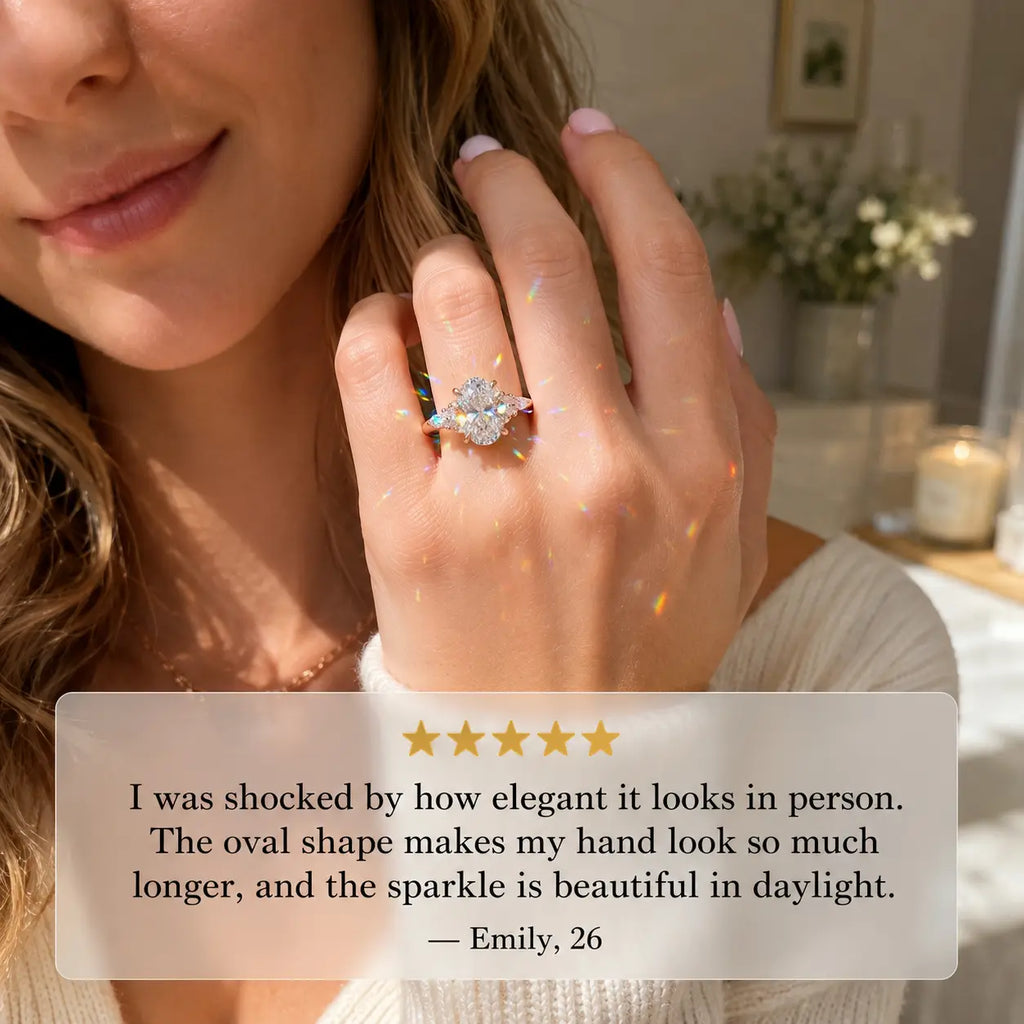 The Hand-Flattering Oval Moissanite Ring That Makes Every Look Feel More Expensive-Last Day Sale-90% OFF🔥