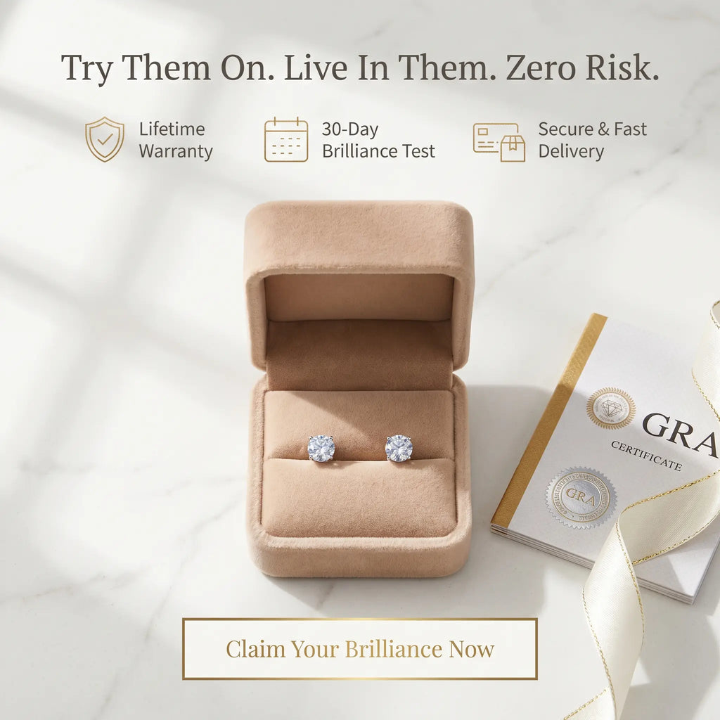 csandiva™ VVS1 Moissanite Solitaire Studs - Sag-Free Comfort & 100% Waterproof Everyday Brilliance | Claim 90% OFF Today🔥
