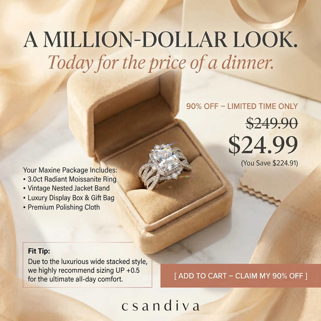 csandiva™ 3.0ct Vintage Nested Ring Suite - Smart Heirloom Alternative & Zero Anxiety Glamour | Claim 90% OFF Last Day🔥