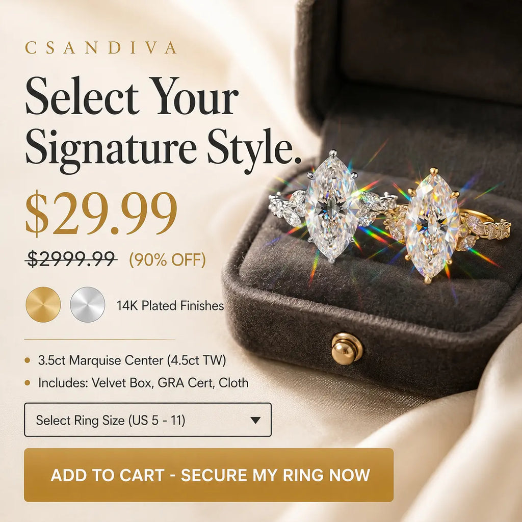 Csandiva™ The Sovereign Legacy | Hand-Forged 3.5Ct Marquise Masterpiece | Visually Slimming & Butter-Smooth Fit | Zero Green Fingers | 90% OFF Vault Release 🔥