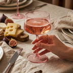 Blush Pink Geometric Glass Coupe Set (Set of 6)