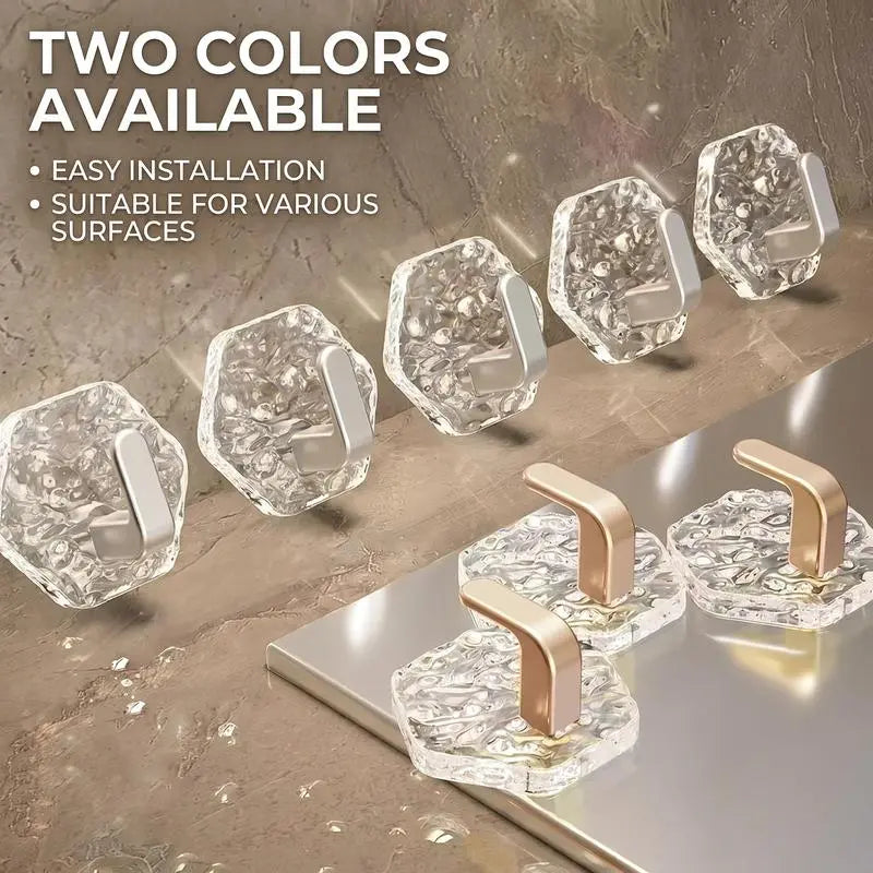 Drill-Free Crystal Wall Hooks – Strong Hold, Elegant Storage | Last Day 50% OFF 🔥