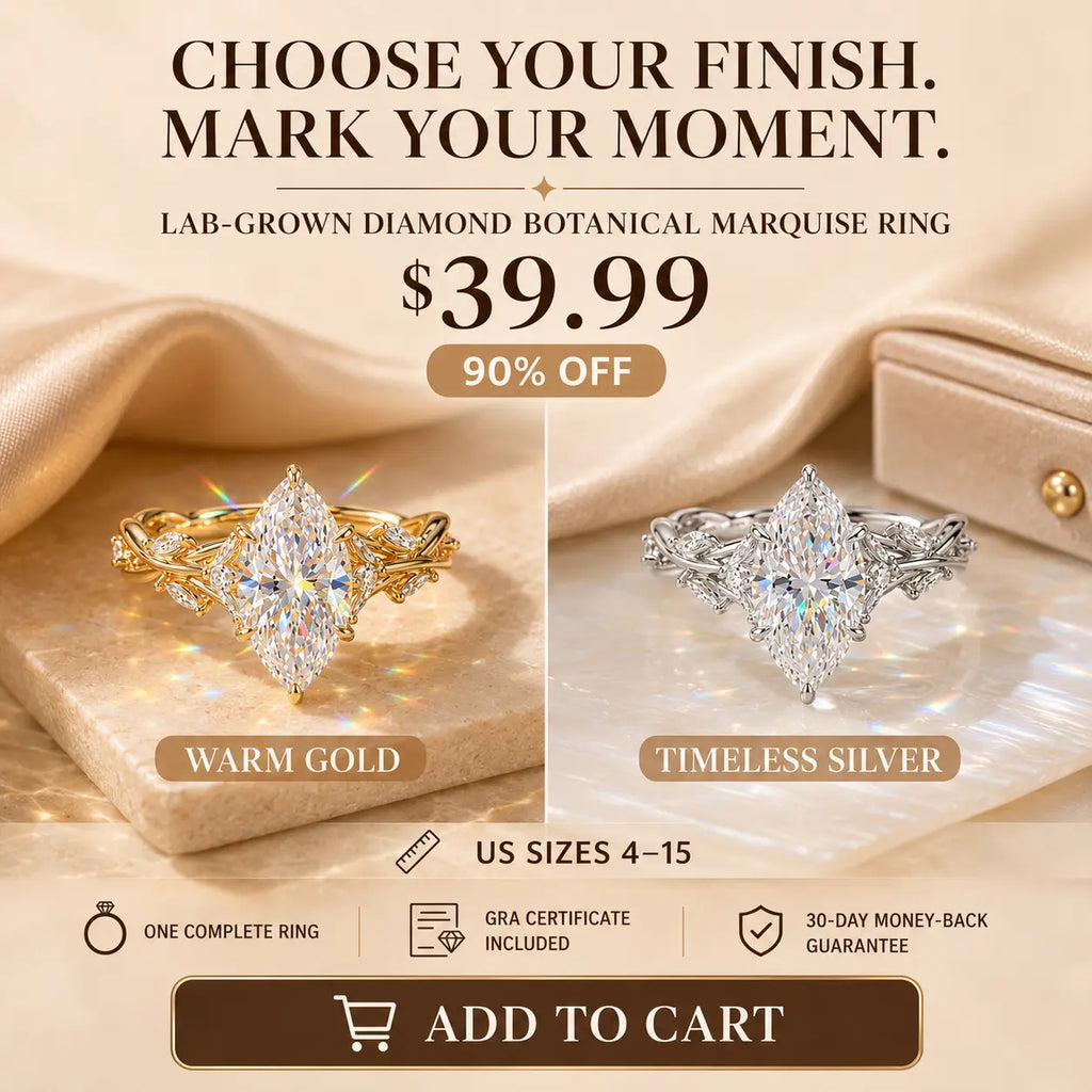 The Everwild Marquise™ Lab-Grown Diamond Vine Ring — The Finger-Flattering Statement That Completes Every Look | Gold or Silver | Last Day Sale-90% OFF🔥