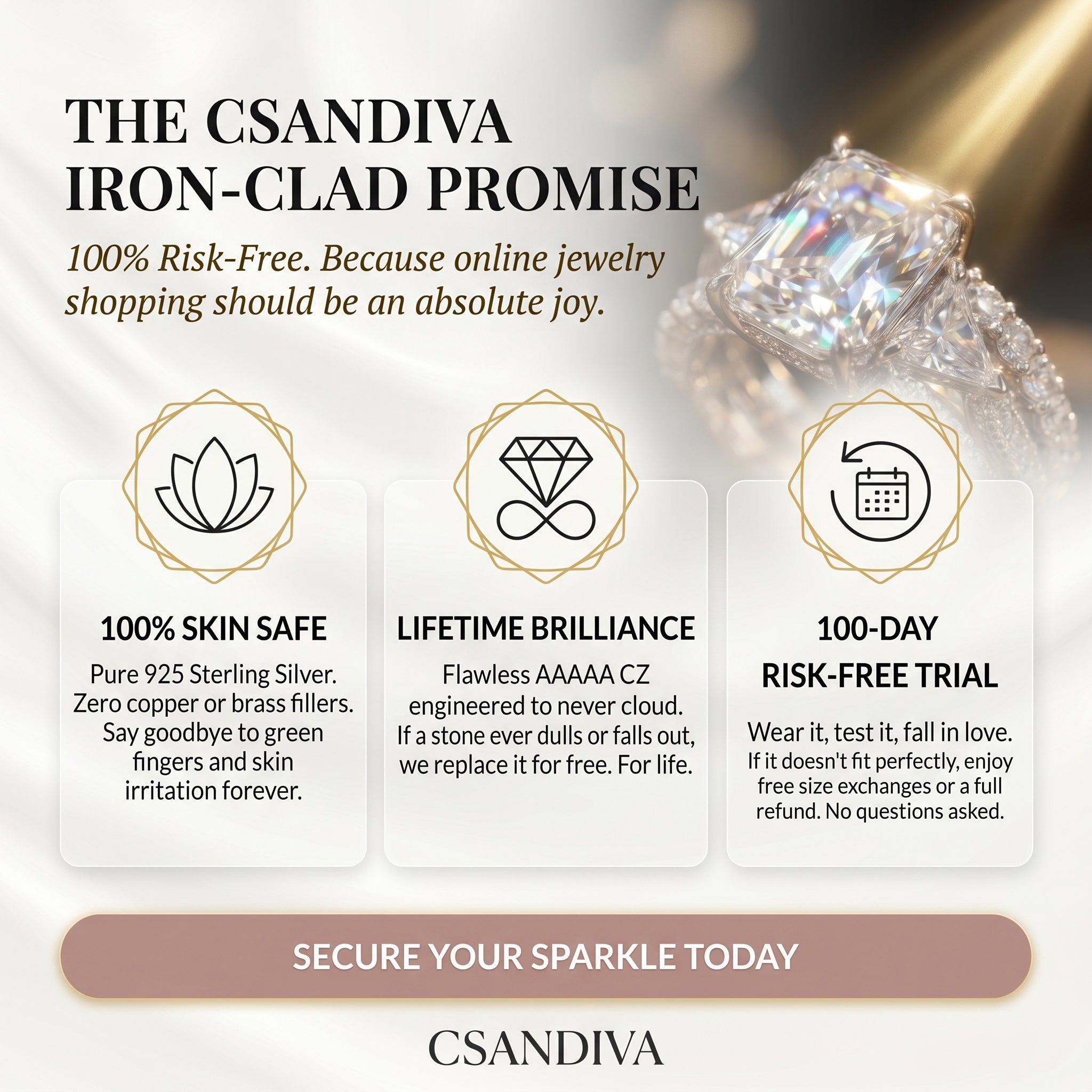csandiva™ The Timeless Embrace 5.0ct Radiant Ring - Zero Anxiety Glamour & Smart Luxury Alternative | Claim 90% OFF Today🔥