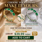 One Ring, Two Unforgettable Looks: Turn It for Vivid Green Color or Clear Moissanite Brilliance, Flatter Your Fingers & Finish Every Outfit Without Stacking | Gold or Silver | Last Day Sale-90% OFF🔥