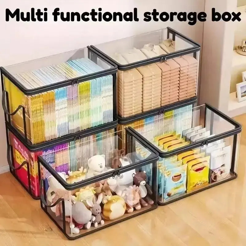 Clear Multi-Purpose Storage Box — See Everything Fast & Keep Books, Clothes, Toys Neatly Organized | Last Day 50% OFF 🔥