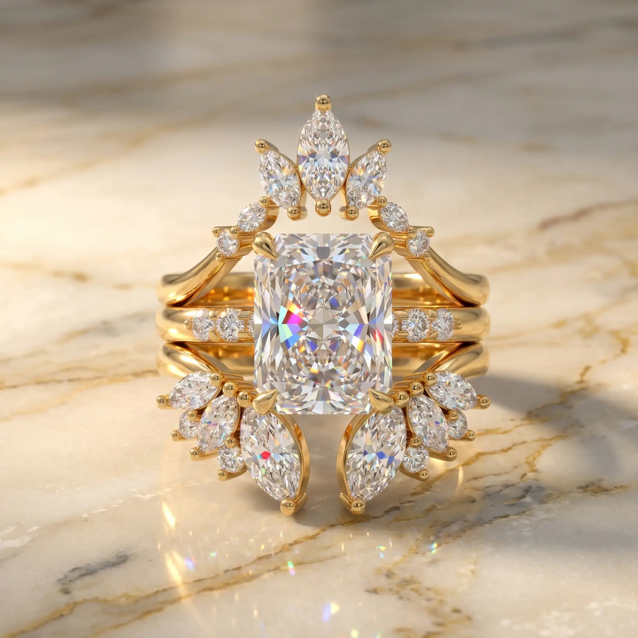 csandiva™ 3-Carat VVS1 Moissanite Ring Suite - Travel-Safe Brilliance & Elegant Heirloom Alternative | Claim 90% OFF Today🔥