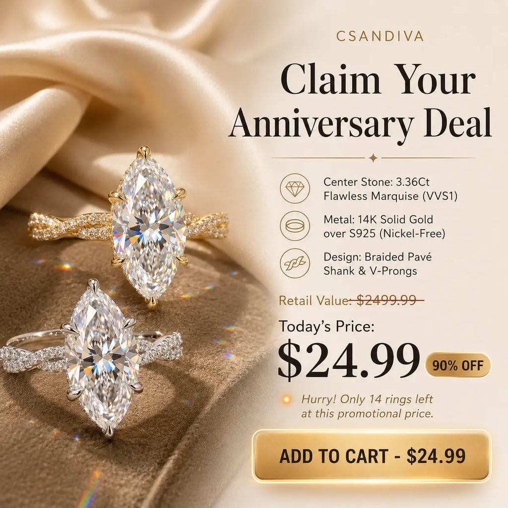Csandiva™ The Sovereign Legacy | Hand-Forged 3.36Ct Marquise Masterpiece | Butter-Smooth Knuckle Fit, V-Prong Protection & Zero Green Fingers | Anniversary Artisan Batch 90% OFF Last Day 🔥