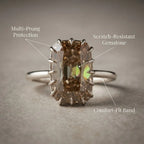 The Empress Vintage Champagne Solitaire – Handcrafted Crown Setting Ring--Last Day Sale-90% OFF🔥