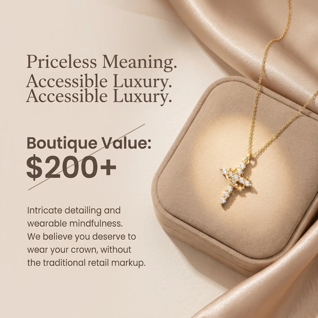 csandiva™ 14K Gold Rotatable Crown Cross Necklace - Discreet Anxiety Relief & Elegant Faith Jewelry | Claim 90% OFF Last day🔥