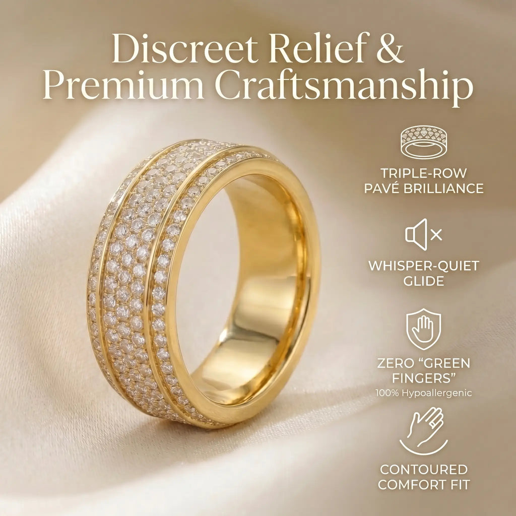 The Ultimate Statement of Calm. Beautifully Crafted. Meet the All-New Wide-Band Pavé Mindfulness Ring. 🔥 Launch Special - 90% OFF Today Only 🔥