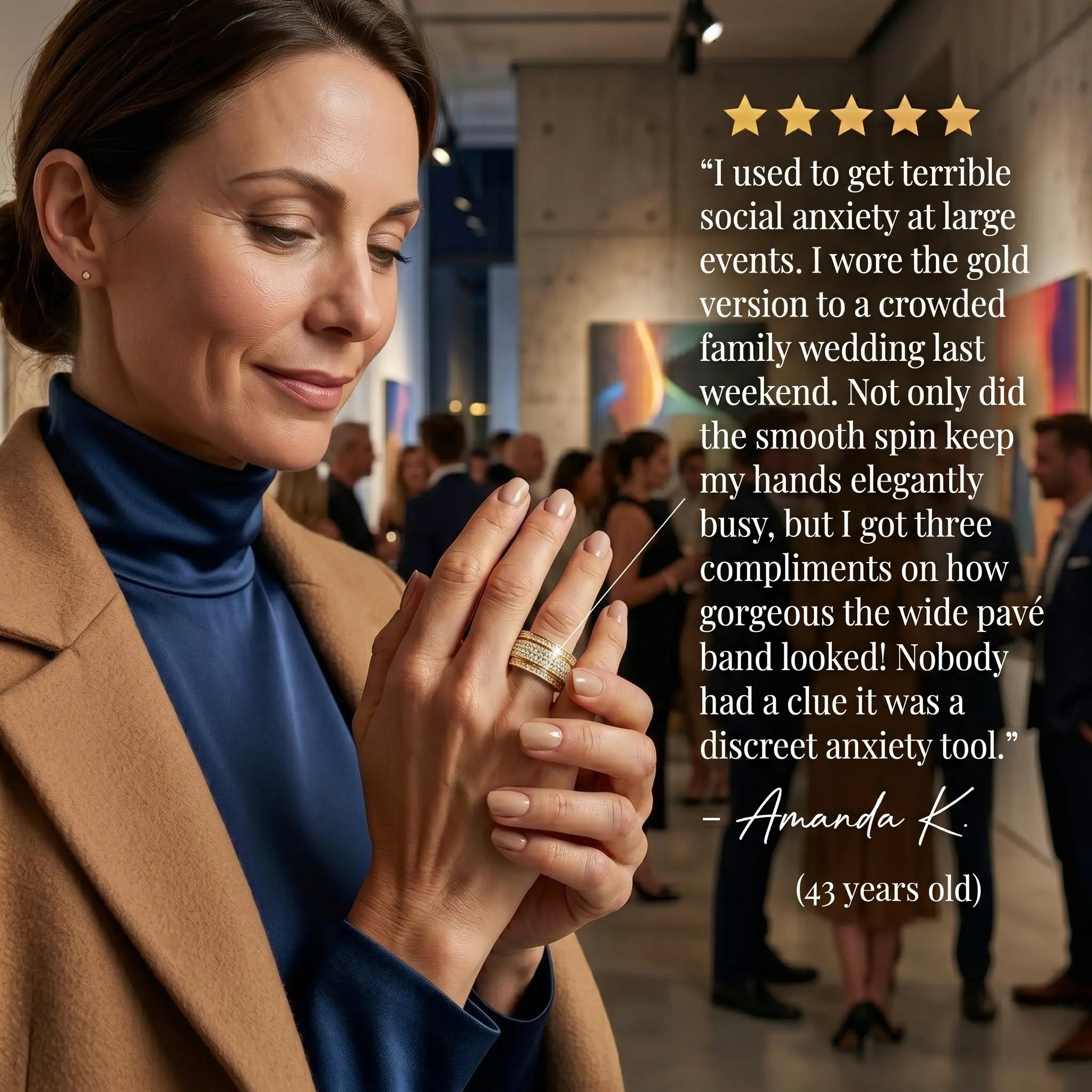 The Ultimate Statement of Calm. Beautifully Crafted. Meet the All-New Wide-Band Pavé Mindfulness Ring. 🔥 Launch Special - 90% OFF Today Only 🔥