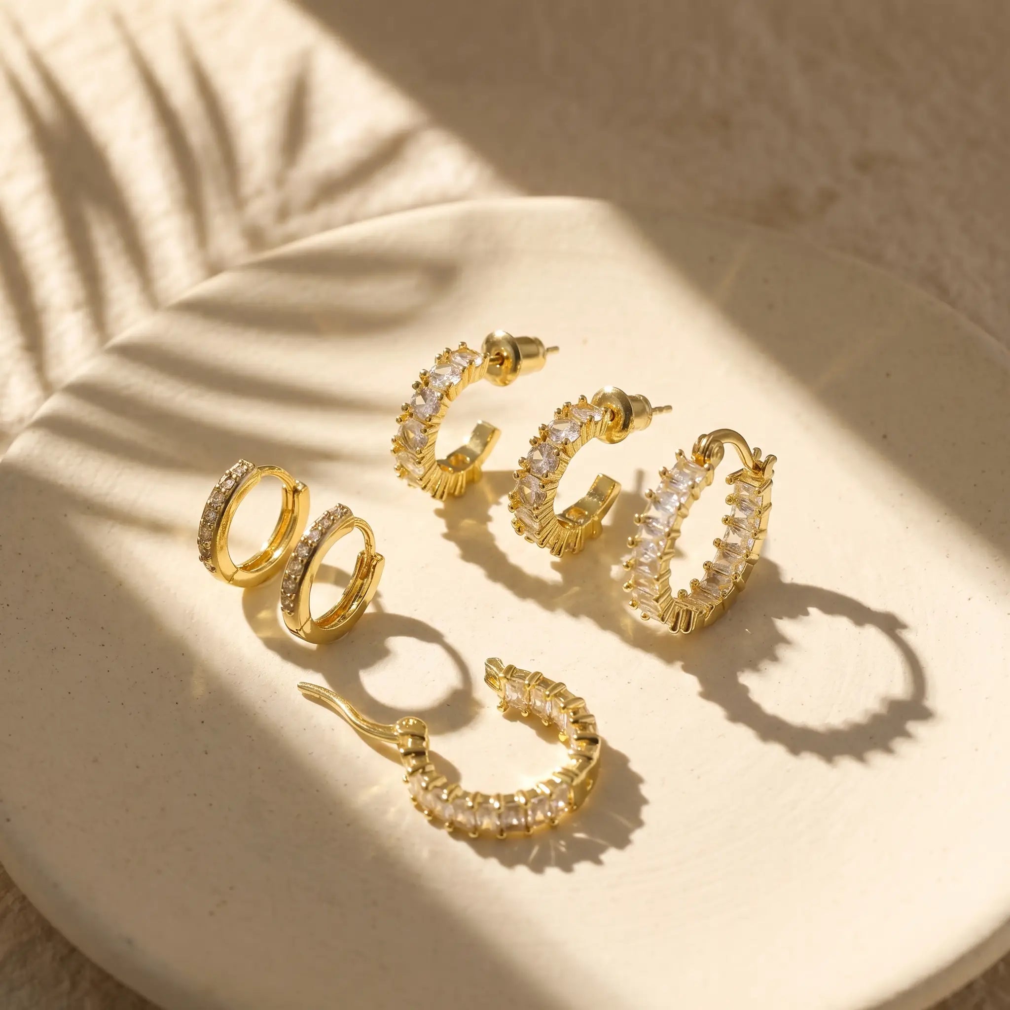 csandiva™ 14K Gold-Plated Natural Zircon Hoop Earring Set | The Masterpiece of Serenity & Elegance -Last Day Sale-90% OFF🔥