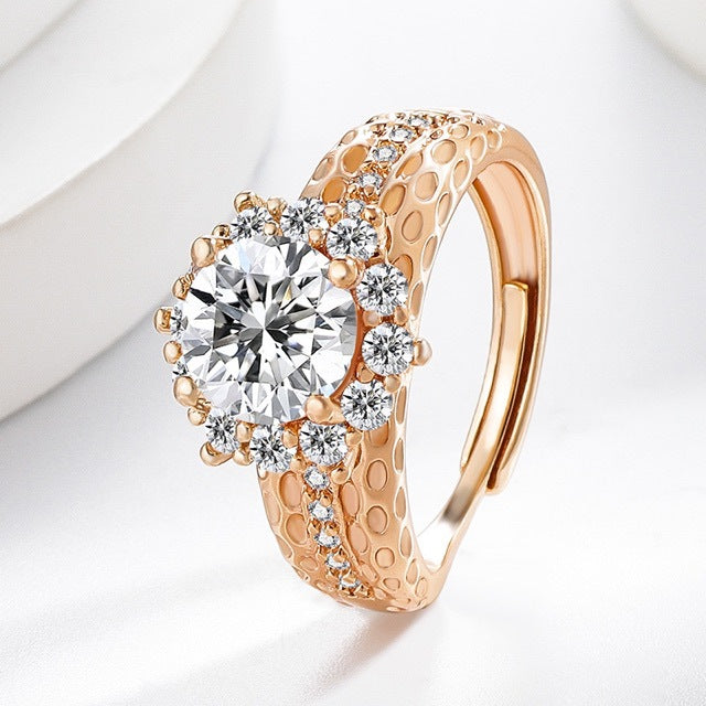 csandiva™ The "Everlasting" 5.0ct Adjustable Halo Ring - Comfort Fit & Travel-Safe Brilliance | Claim 90% OFF Today🔥