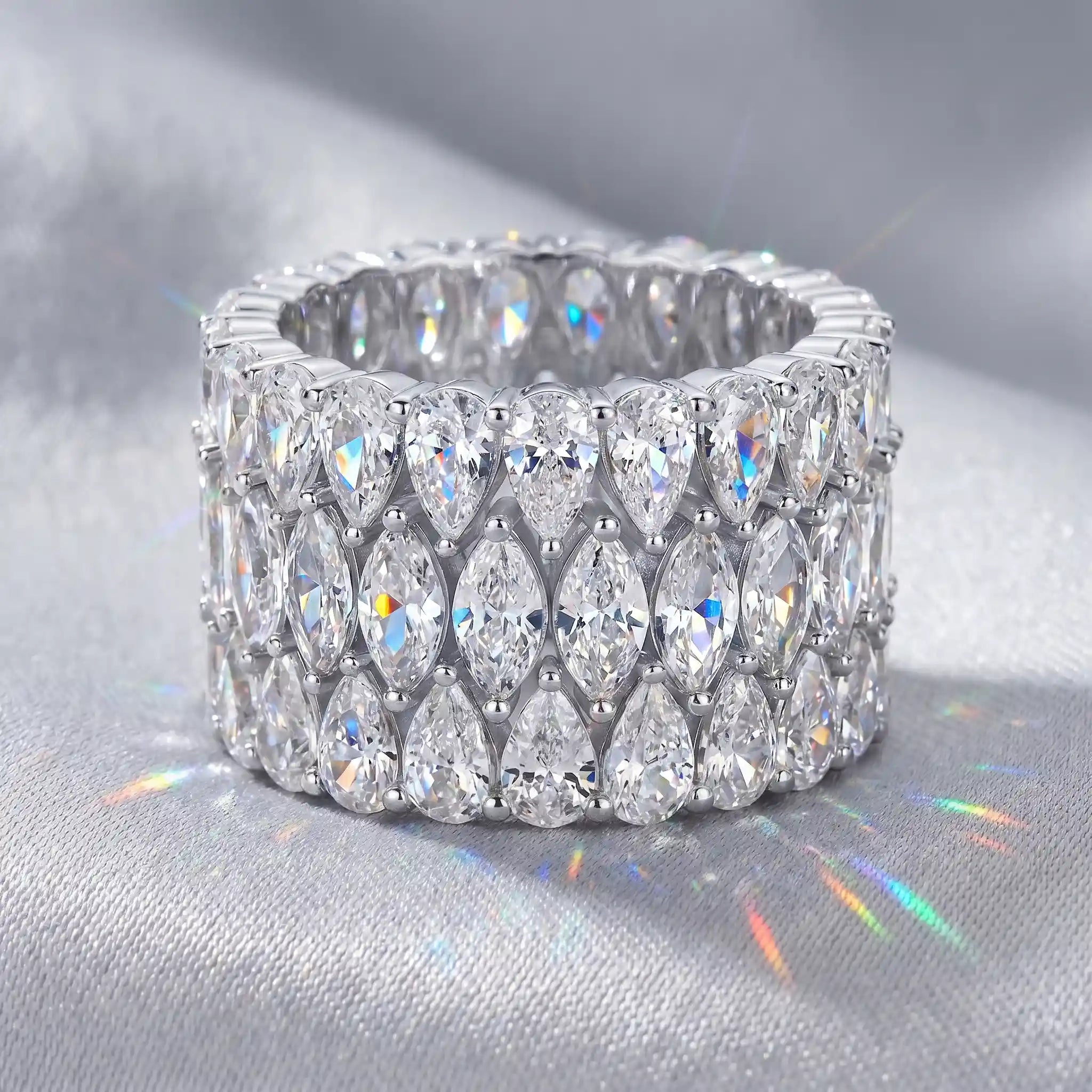 The Heiress 3-in-1 Seamless Interlocking Eternity Stack | Flawless Pear & Marquise Statement Ring Set | Waterproof Travel Decoy | Last Day 90% OFF 🔥