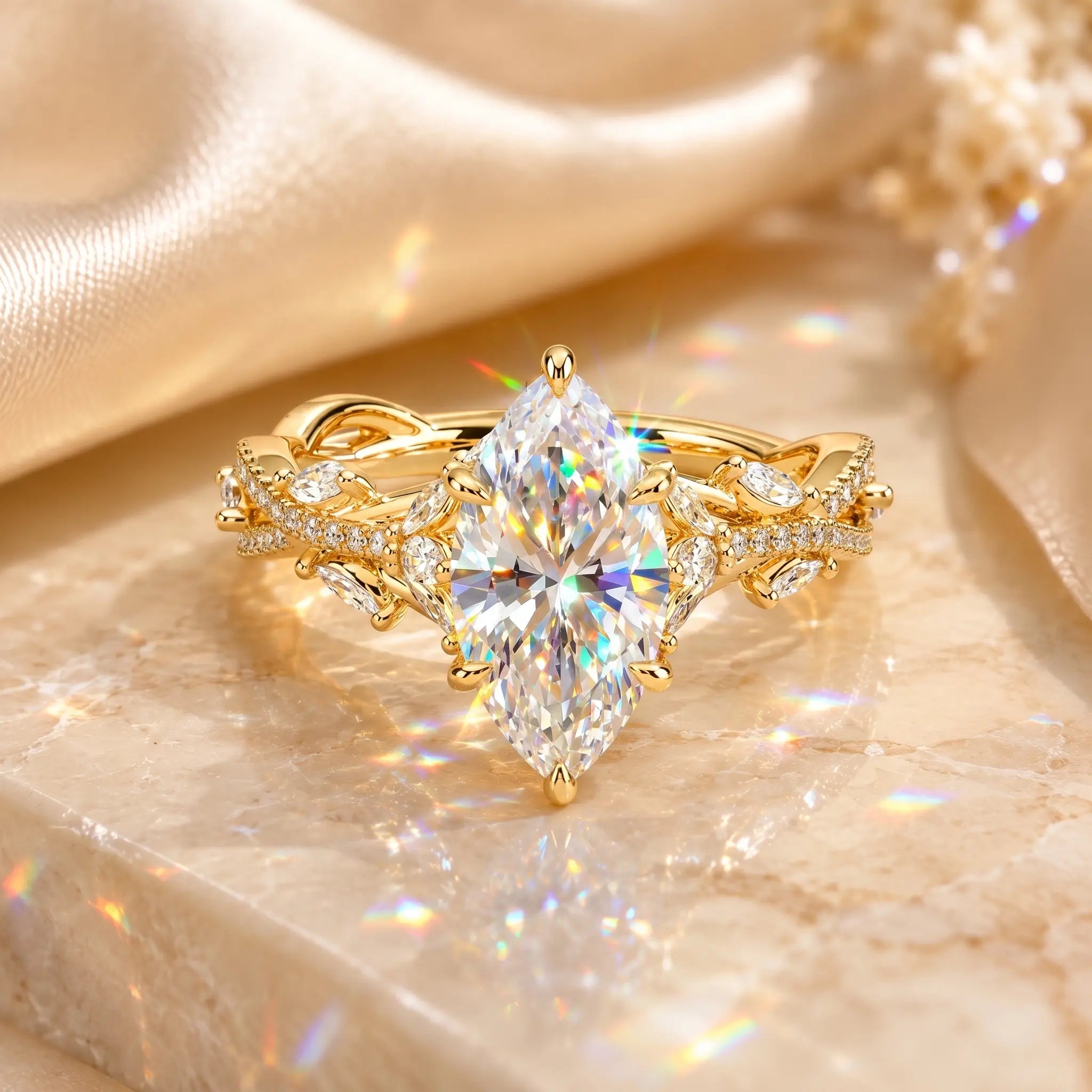 The Marquise Crown Lab-Grown Diamond Ring Set That Makes Every Gesture Feel More Elegant | Gold or Silver | Last Day Sale-90% OFF🔥