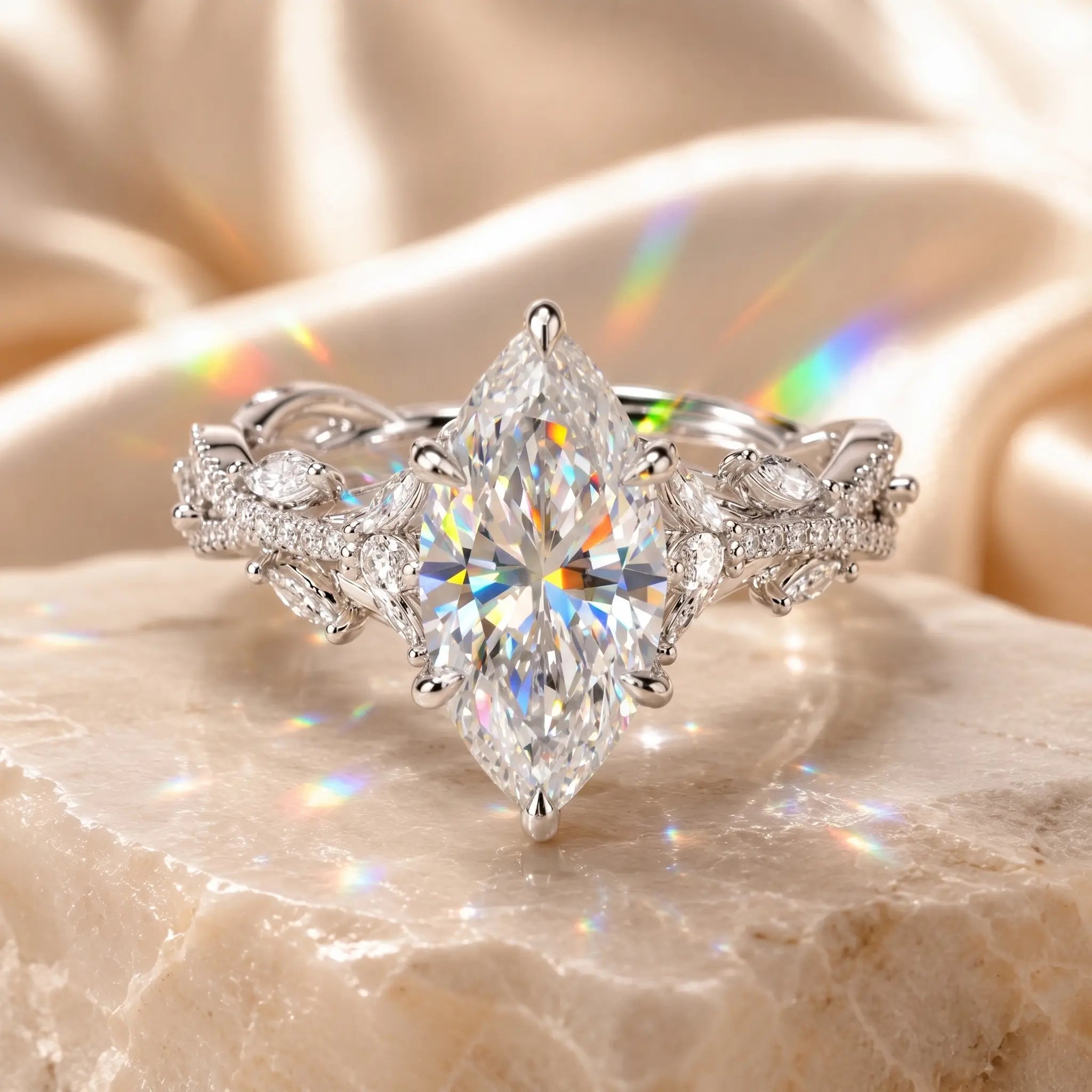 The Marquise Crown Lab-Grown Diamond Ring Set That Makes Every Gesture Feel More Elegant | Gold or Silver | Last Day Sale-90% OFF🔥