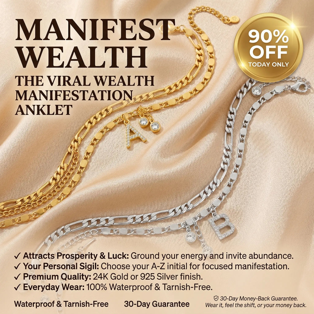 Manifest Your Wealth: The 24K Gold-Aura Personalized Manifestation Anklet -Last Day Sale-90% OFF🔥