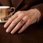 The Empress Vintage Champagne Solitaire – Handcrafted Crown Setting Ring--Last Day Sale-90% OFF🔥