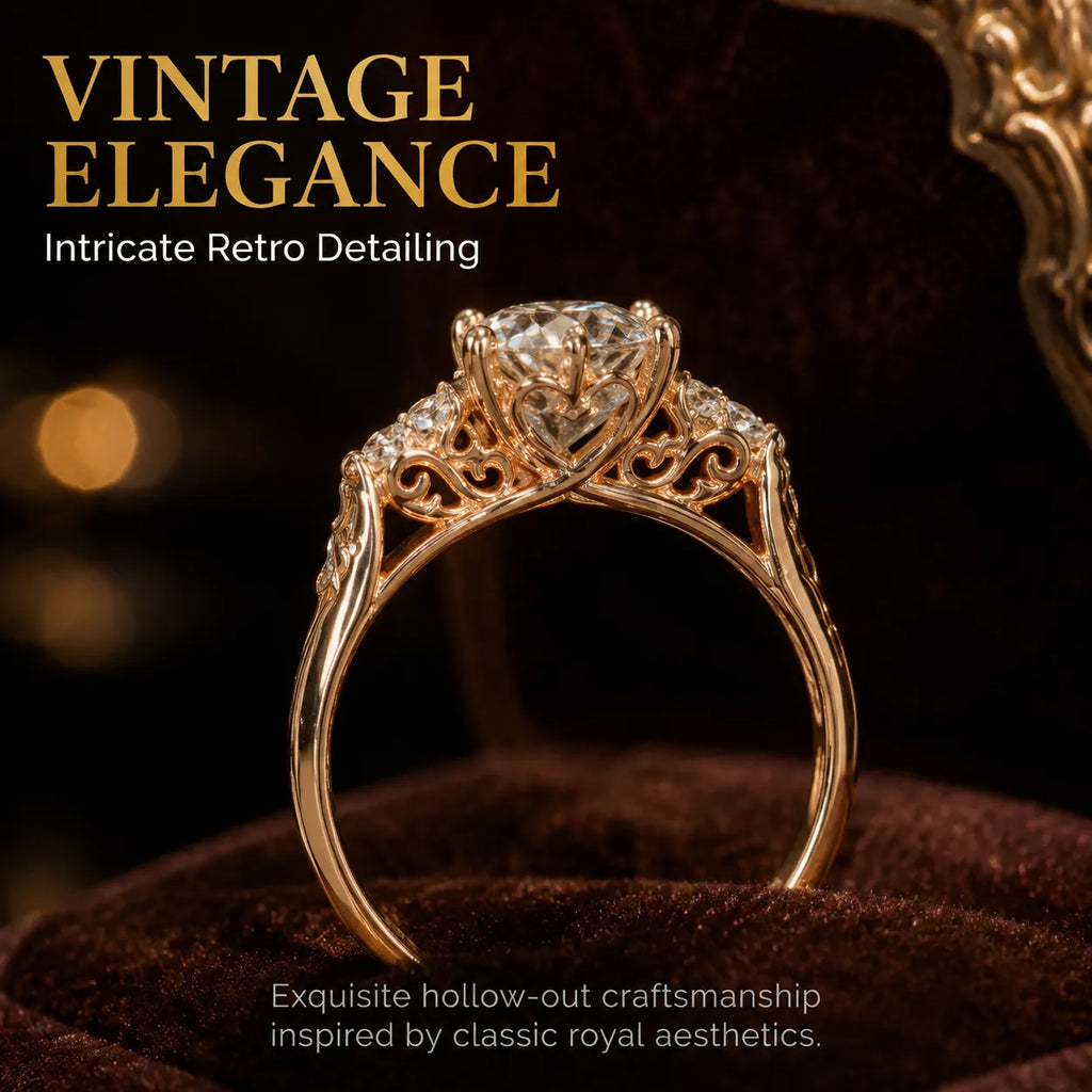 Elegant Oval Cut Diamond Ring | Vintage Details & All-Day Comfort Band--Last Day Sale-90% OFF🔥