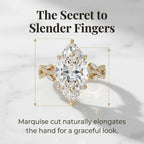Marquise Lab-Grown Diamond Ring | Slimming Elegance Twisted Vine Ring in 18K Gold--Last Day Sale-90% OFF🔥