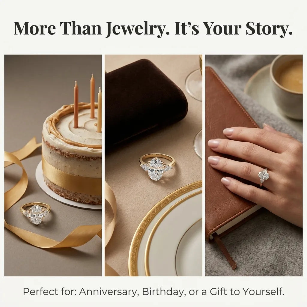 Elegant Oval Cut Diamond Ring | Vintage Details & All-Day Comfort Band--Last Day Sale-90% OFF🔥
