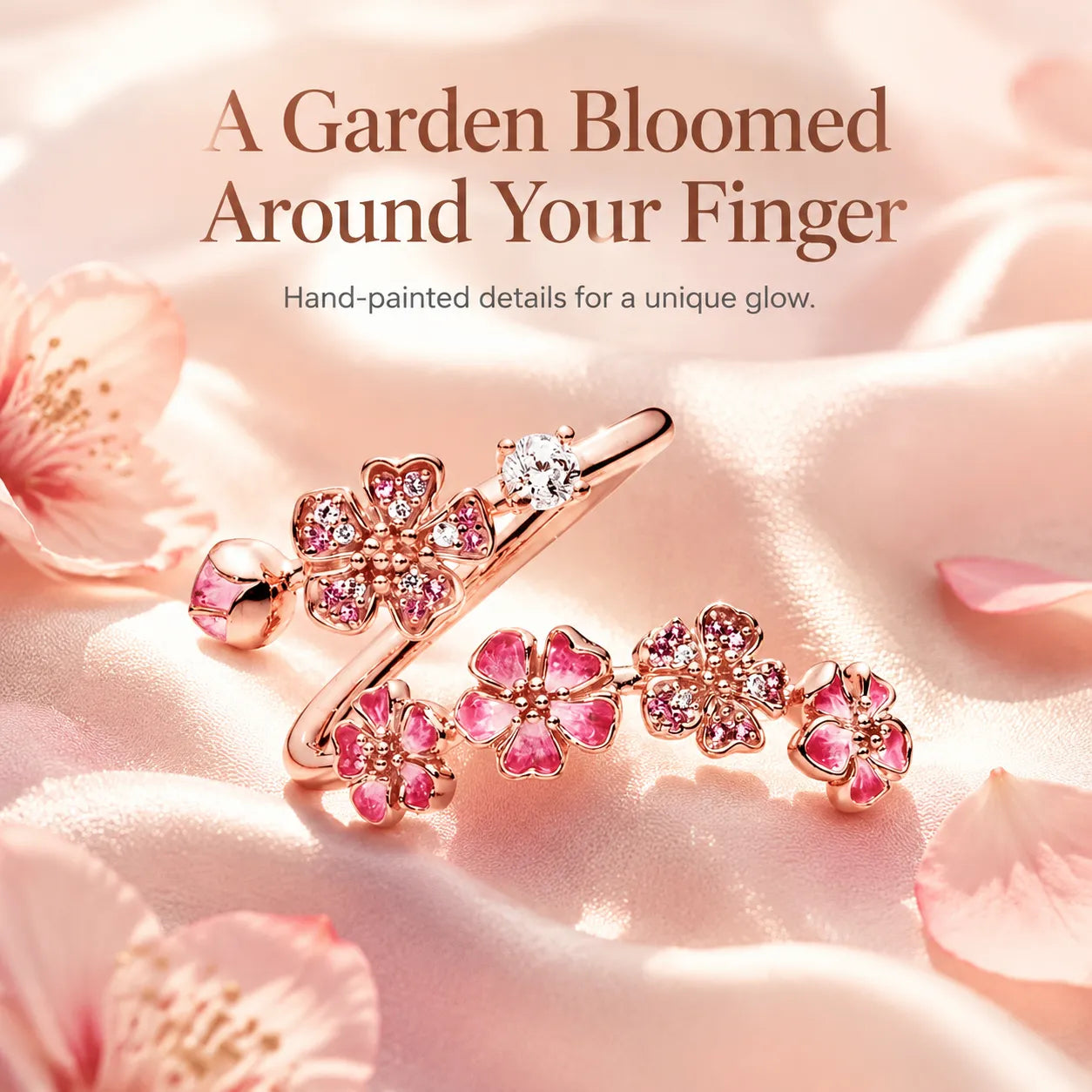 The Peach Blossom Ring — Timeless Floral Elegance With A Warm Rose Gold Glow | Claim 90% OFF Last day🔥