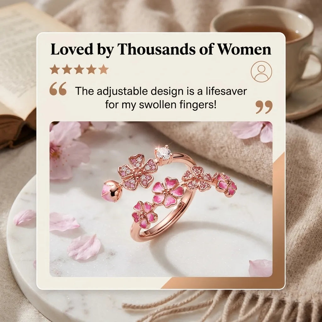 The Peach Blossom Ring — Timeless Floral Elegance With A Warm Rose Gold Glow | Claim 90% OFF Last day🔥