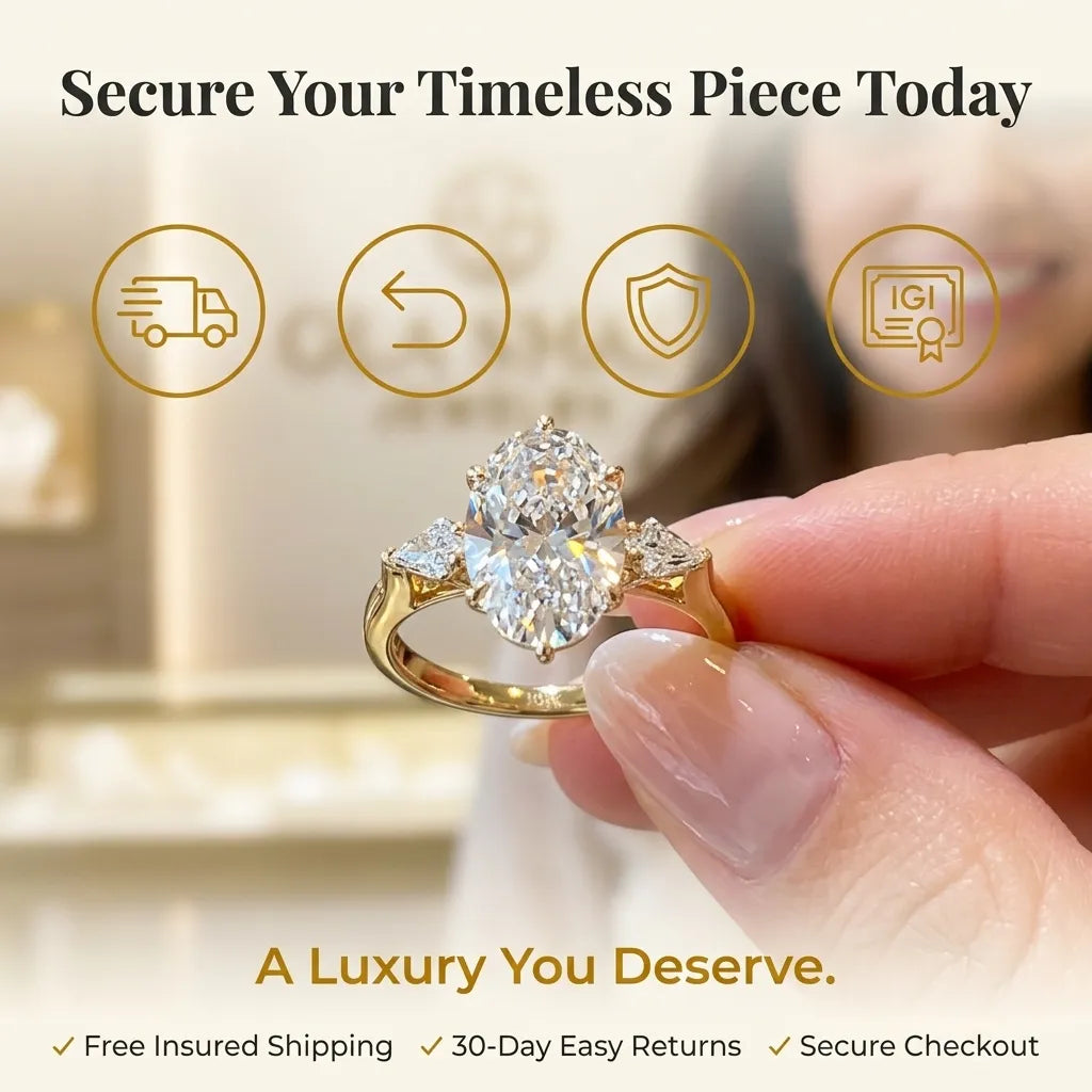Elegant Oval Cut Diamond Ring | Vintage Details & All-Day Comfort Band--Last Day Sale-90% OFF🔥