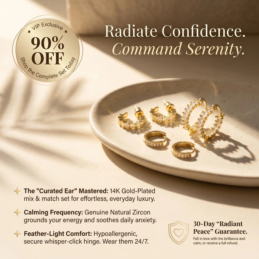 csandiva™ 14K Gold-Plated Natural Zircon Hoop Earring Set | The Masterpiece of Serenity & Elegance -Last Day Sale-90% OFF🔥