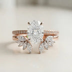 Oval Moissanite Bridal Ring Set | 2-in-1 Stackable Enhancer Band in 14K Gold--Last Day Sale-90% OFF🔥