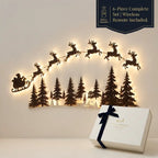 Holiday Magic LED Wooden Reindeer Sleigh Hanging Decor for Living Room & Home