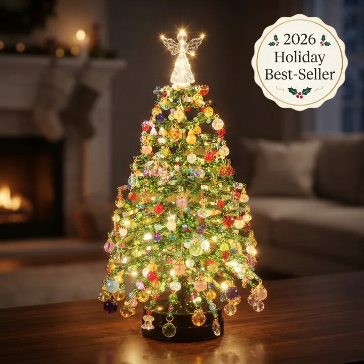 DIY Beaded Crystal Christmas Tree Kit | Sparkling Tabletop Holiday Decor & Stress-Relief Crafting Gift for Women & Home