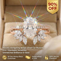 Oval Moissanite Bridal Ring Set | 2-in-1 Stackable Enhancer Band in 14K Gold--Last Day Sale-90% OFF🔥