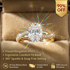 Graceful  Oval Cut Ring with Intertwined Pave Band – Smooth Knuckle-Glide & 360° Sparkle--Last Day Sale-90% OFF🔥
