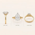 Luxurious Pear-Cut Moissanite Ring | 18K Two-Tone Gold Band with Snag-Free V-Prong | Passes Diamond Tester--Last Day Sale-90% OFF🔥