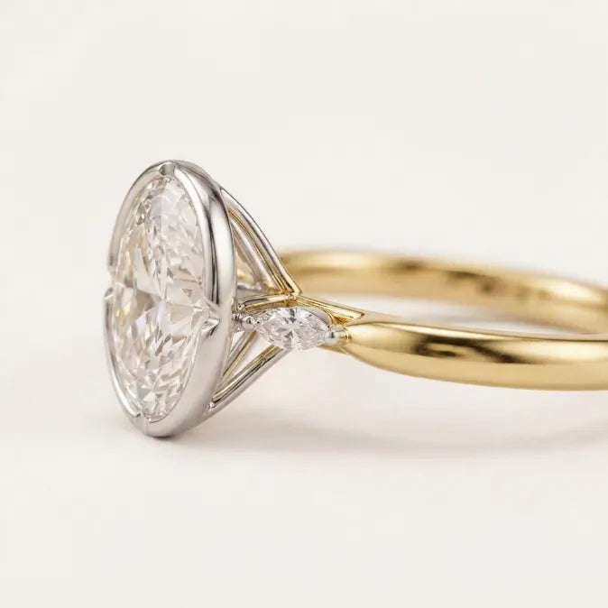 Smooth Bezel Oval Moissanite Ring | Zero-Snag Luxury for Everyday Wear--Last Day Sale-90% OFF🔥