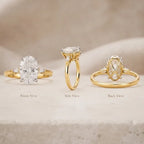 Antique Oval Cut Three-Stone Ring – Classic Elongating Design with Sparkly Tapered Baguette Side Stones--Last Day Sale-90% OFF🔥