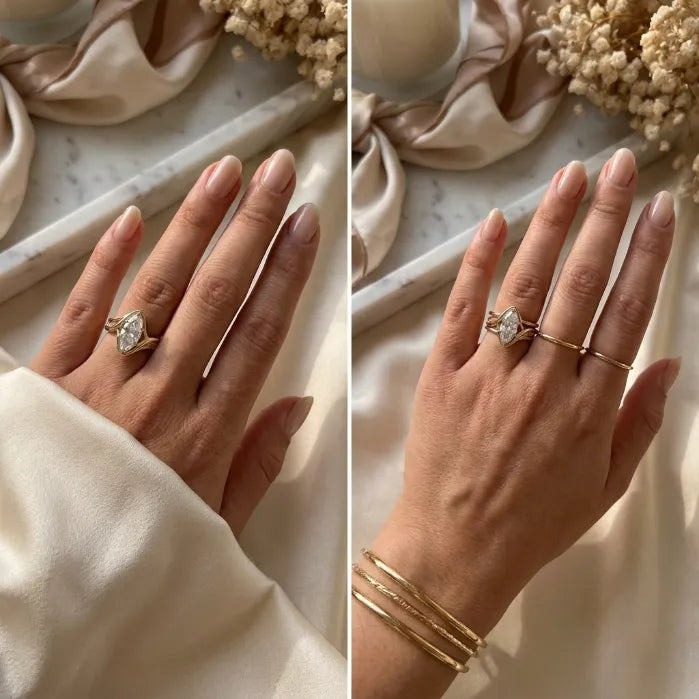Marquise Diamond Wave Ring – Slenderizing Finger Design & Catch-Free Comfort--Last Day Sale-90% OFF🔥