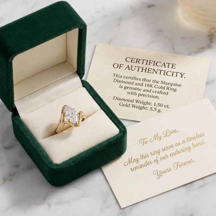 Marquise Diamond Wave Ring – Slenderizing Finger Design & Catch-Free Comfort--Last Day Sale-90% OFF🔥