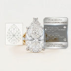 Luxurious Pear-Cut Moissanite Ring | 18K Two-Tone Gold Band with Snag-Free V-Prong | Passes Diamond Tester--Last Day Sale-90% OFF🔥