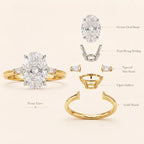 Antique Oval Cut Three-Stone Ring – Classic Elongating Design with Sparkly Tapered Baguette Side Stones--Last Day Sale-90% OFF🔥