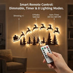 Holiday Magic LED Wooden Reindeer Sleigh Hanging Decor for Living Room & Home