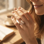 Oval Moissanite Bridal Ring Set | 2-in-1 Stackable Enhancer Band in 14K Gold--Last Day Sale-90% OFF🔥