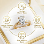 Graceful  Oval Cut Ring with Intertwined Pave Band – Smooth Knuckle-Glide & 360° Sparkle--Last Day Sale-90% OFF🔥